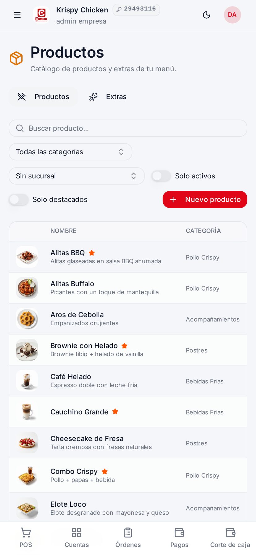 Edita tu menú desde el cel
